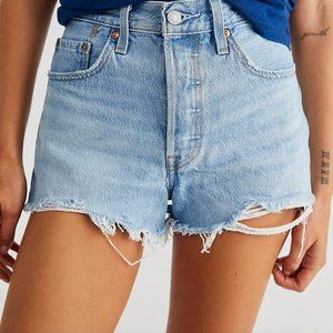 Levi's Women's 501 High-Rise Denim Cutoff Shorts - Size 26 - Luxor Heat Lt Blue